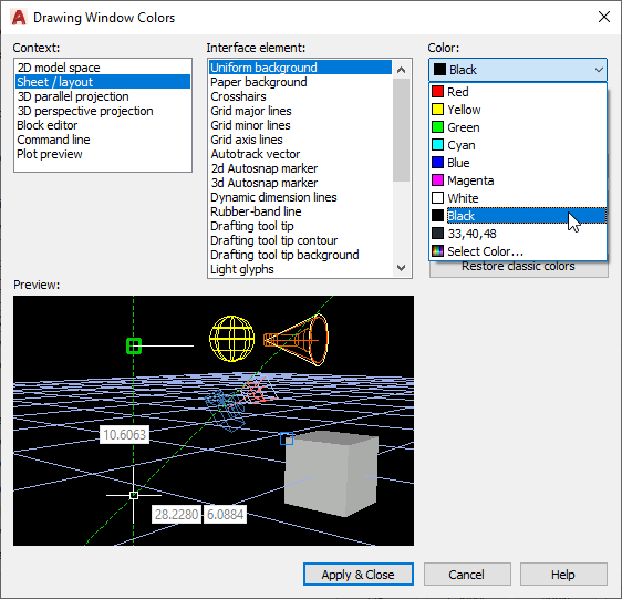 Hãy tận hưởng đầy đủ tiện ích của Autocad với background layout và màu đen. Xem hình ảnh liên quan đến bản vẽ để tìm hiểu về những cách mà bạn có thể tùy chỉnh và cài đặt các yếu tố này. Hình ảnh này sẽ giúp bạn tạo ra các bản vẽ đầy màu sắc và chuyên nghiệp hơn bao giờ hết.