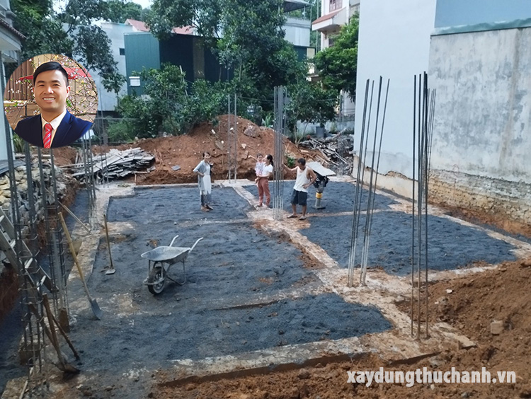 Lấp đất móng và đầm cóc