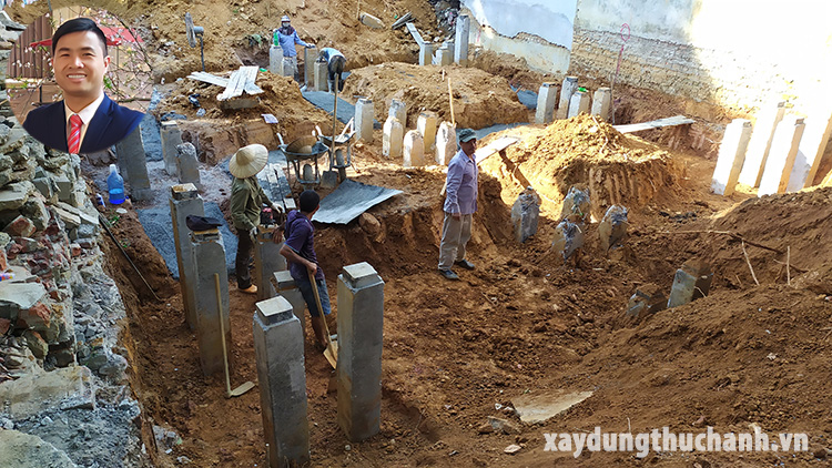 Sửa móng thủ công thi công đào đất móng