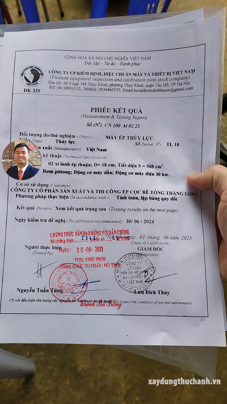 kiểm định bảng quy đổi ép cọc thủy lực 2