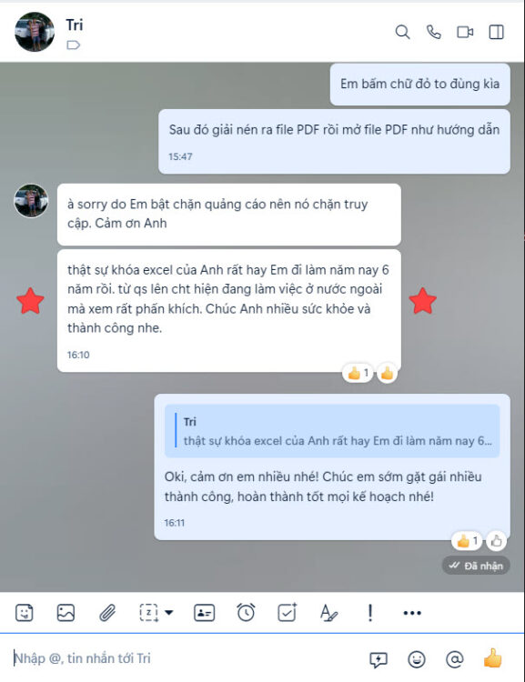 Cảm nhận học viên